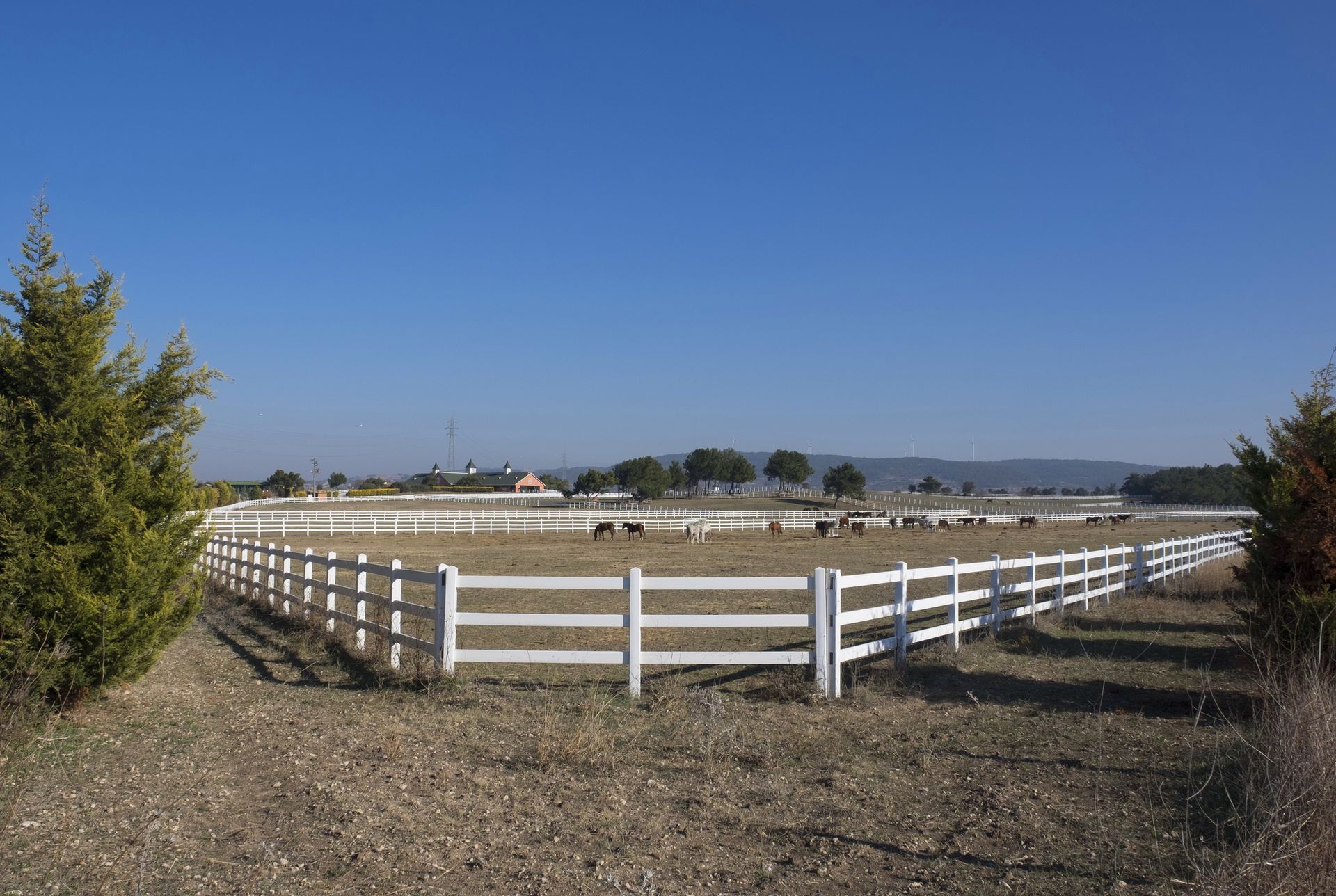 Field and White Fence — Dayton, OH — B & B Fence & Decks LLC