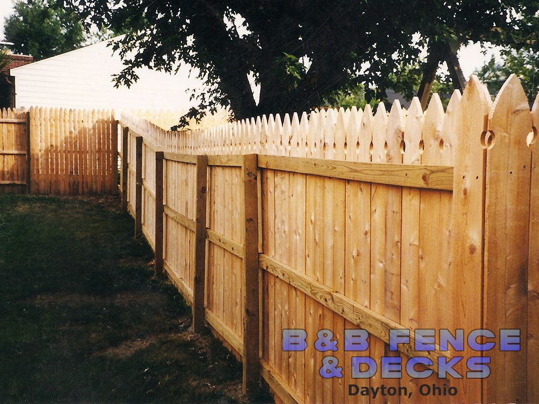 Wooden Fence and Big Tree — Dayton, OH — B & B Fence & Decks LLC