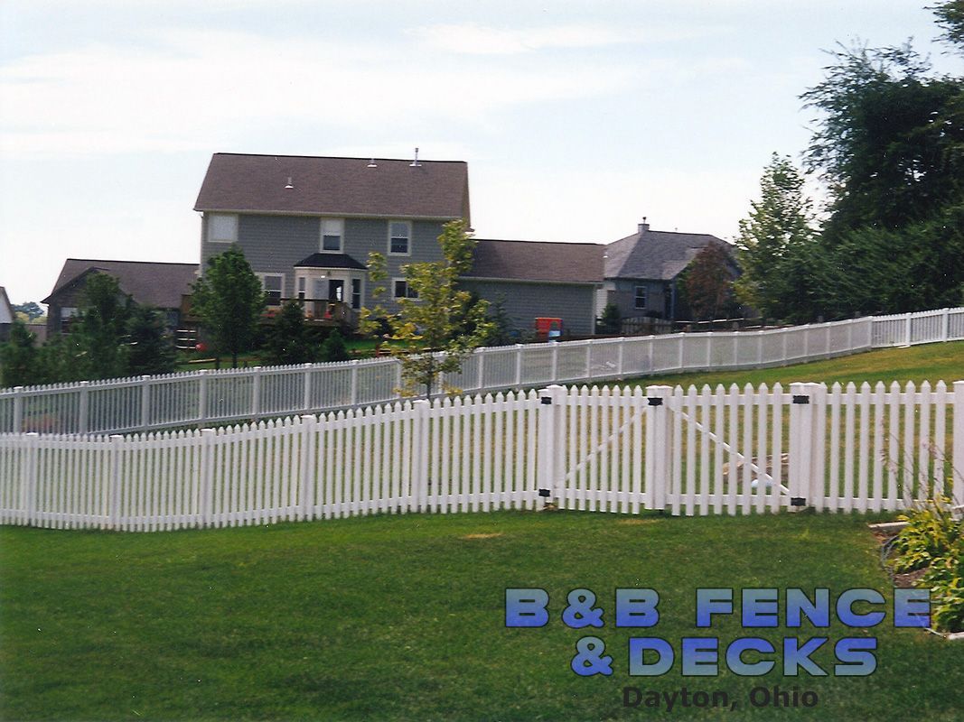 Big House With Picket Fence — Dayton, OH — B & B Fence & Decks LLC