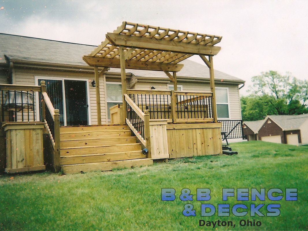 Deck With Pergola and Stair — Dayton, OH — B & B Fence & Decks LLC