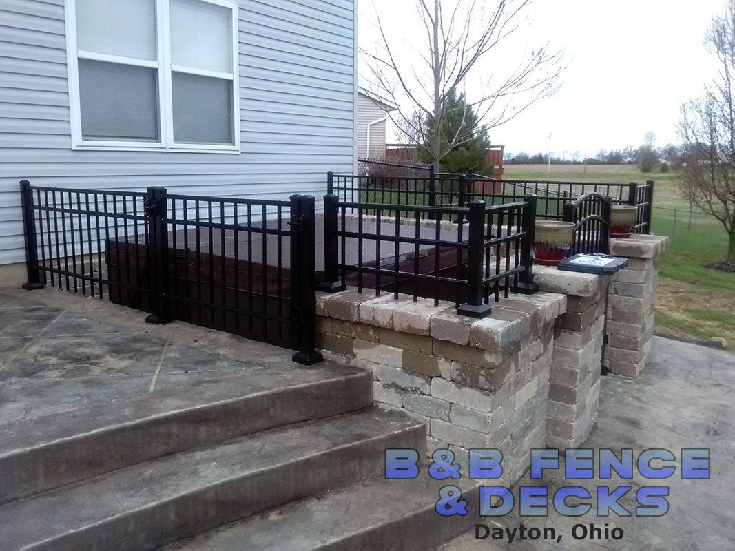 Small Black Metal Fence — Dayton, OH — B & B Fence & Decks LLC