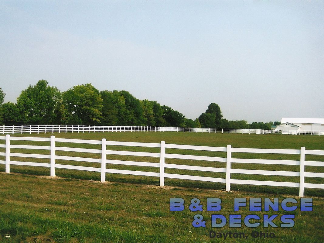 White Fence and Wide Field — Dayton, OH — B & B Fence & Decks LLC