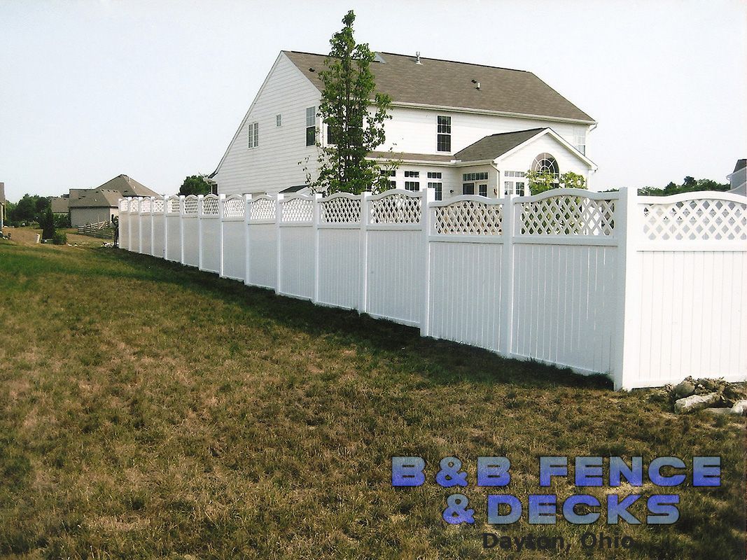 Big White House and White Fence — Dayton, OH — B & B Fence & Decks LLC
