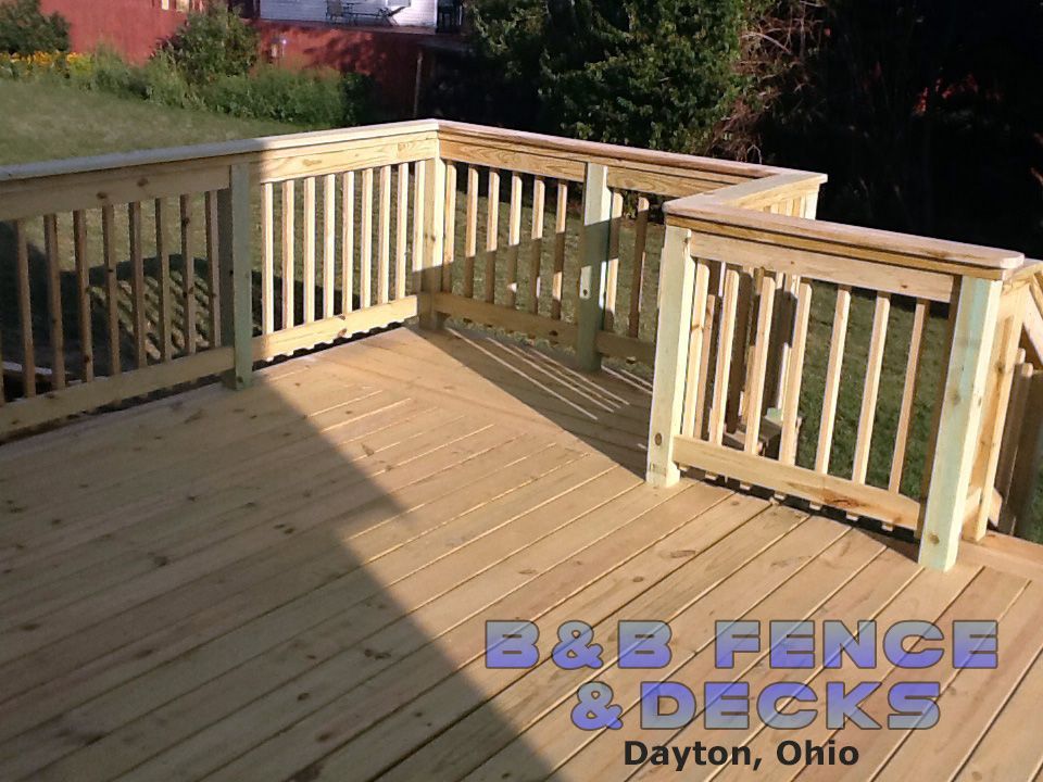 Wooden Deck With Sunlight — Dayton, OH — B & B Fence & Decks LLC