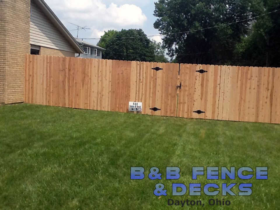 Backyard With Wooden Fence — Dayton, OH — B & B Fence & Decks LLC