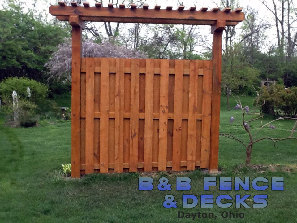 Wooden Fence With Pergola — Dayton, OH — B & B Fence & Decks LLC