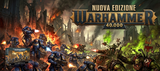 Poster di Warhammer: The Old World con caos sul campo di battaglia, esplosioni infuocate e guerrieri in armatura in combattimento.