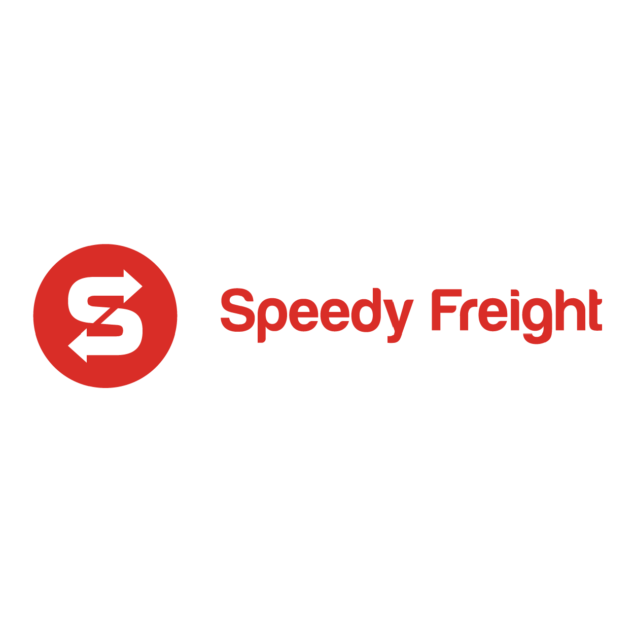 Speedy Freight logo with red icon and red text on a white background