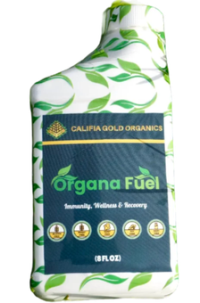 A bottle of organa fuel from califia gold organics