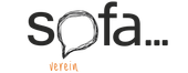 Sofa-Logo mit einer Sprechblase, die ein „o“ bildet, und kleinem orangefarbenen „Verein“-Schriftzug darunter
