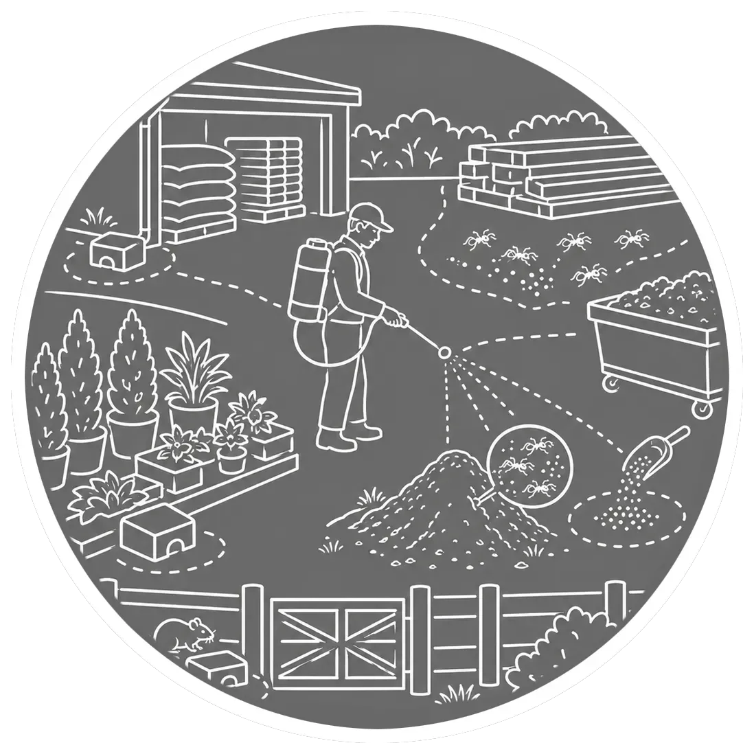 icon representing pest control treatment for landscape yard