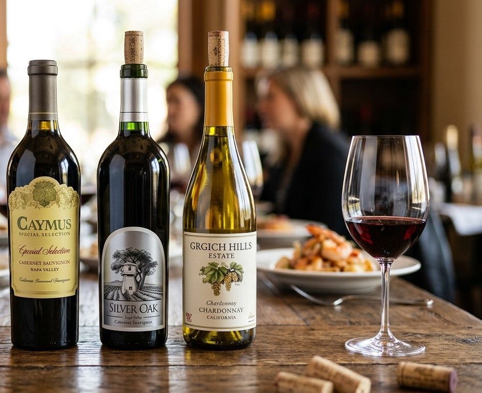 California wines including Cabernet Sauvignon, Pinot Noir, Chardonnay acquolina weston