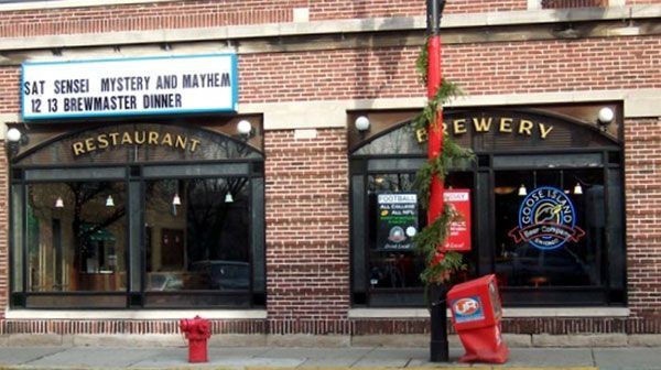 A restaurant with a sign that says