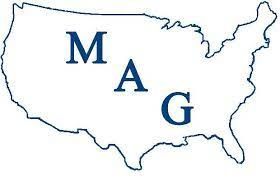A map of the united states with the letters m and g on it.