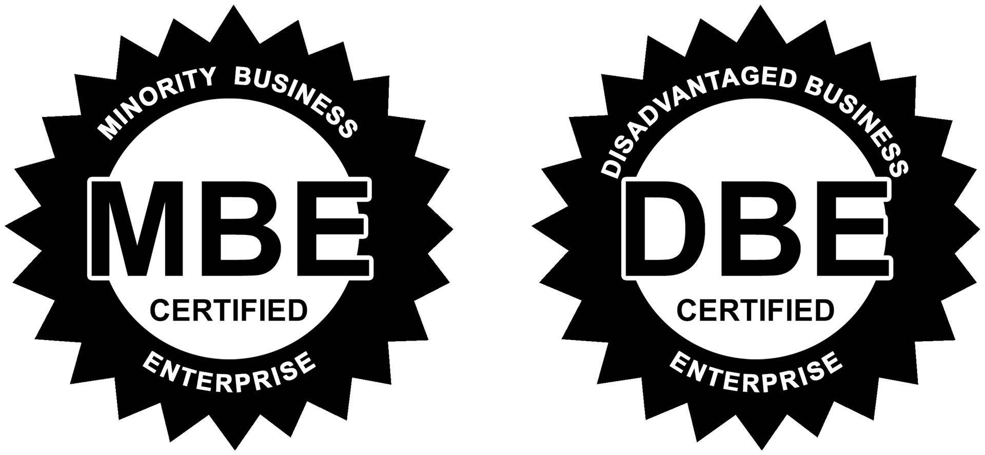 Two logos for minority business enterprise and disadvantaged business enterprise