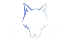 A drawing of a wolf 's head on a white background. Company Logo.