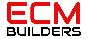 The logo for ECM Builders is red and black on a white background.