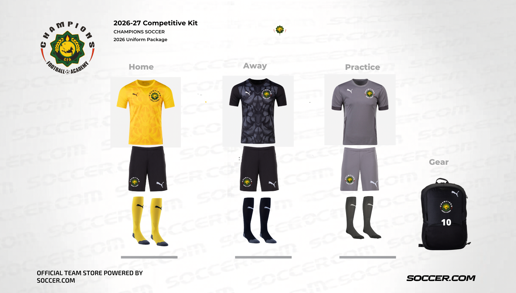 Competitive uniform kit