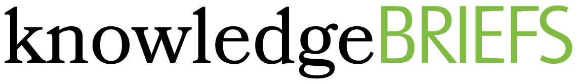 KnowledgeBRIEFS logo with black and green text on a white background