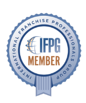 IFPG Member badge with blue ribbon and circular seal for International Franchise Professionals Group