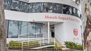 Modern hospital building with blue 