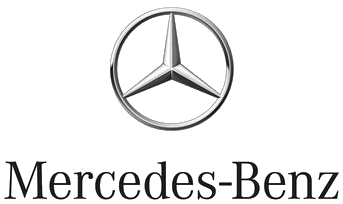 The mercedes benz logo is on a white background.