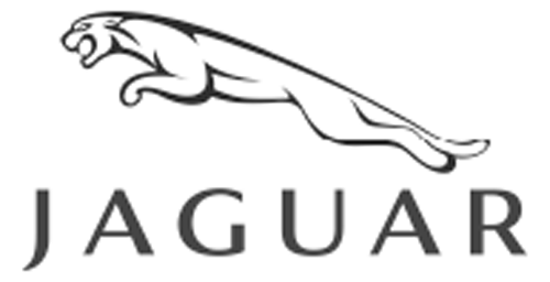 A black and white jaguar logo on a white background.