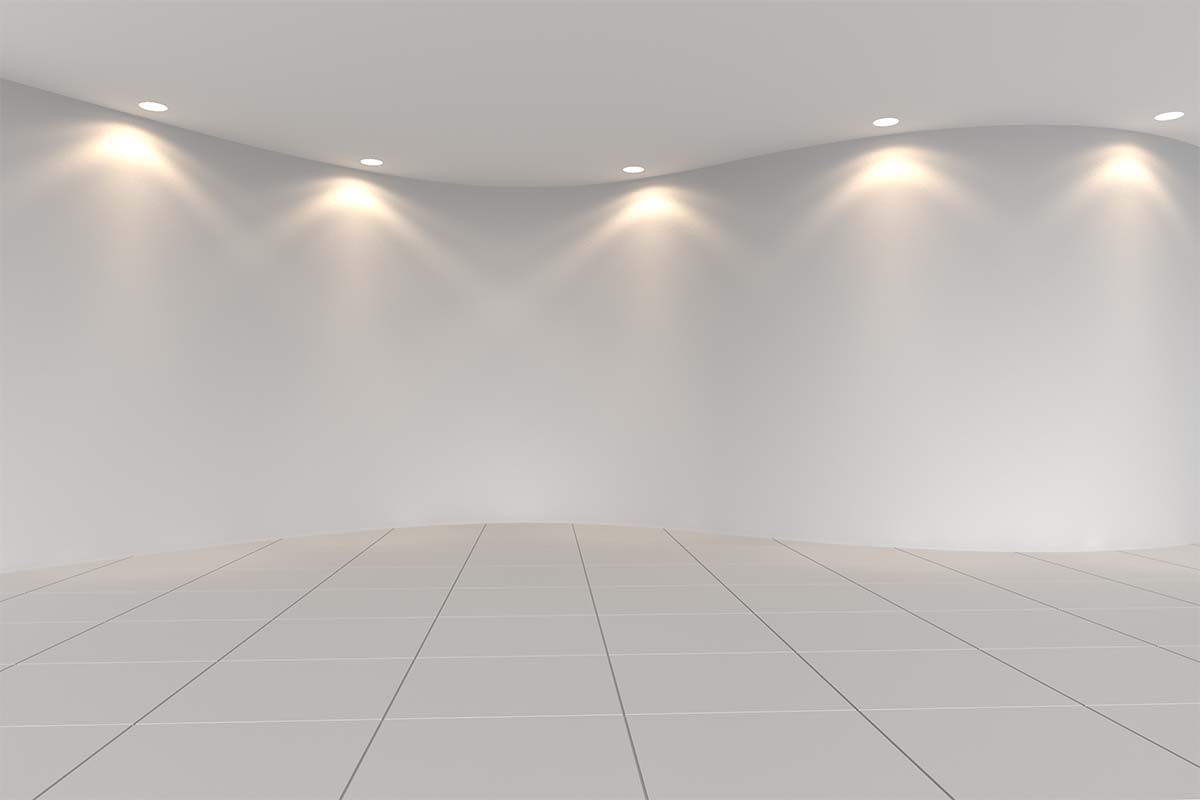 LED Downlights On A Decorative Ceiling