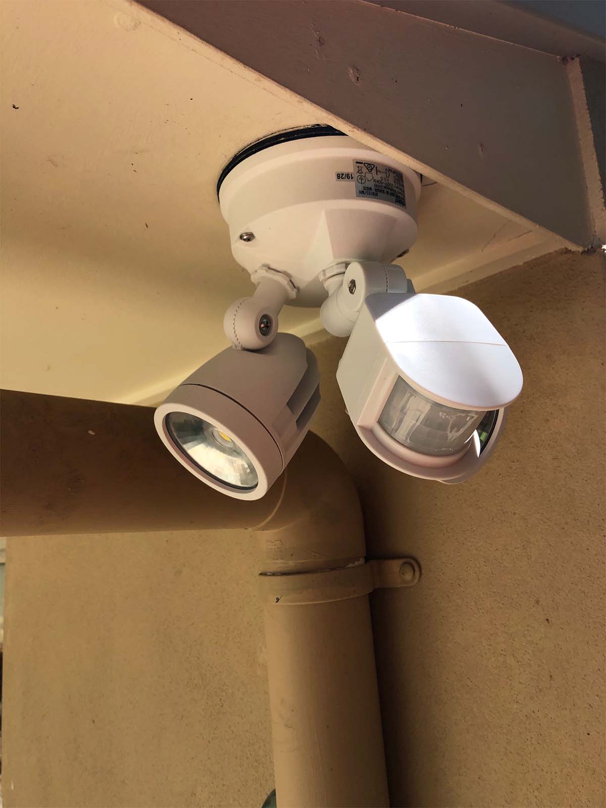 Twin LED Sensor Light Installed By Sunshine Coast Electrician Sparkies Plus