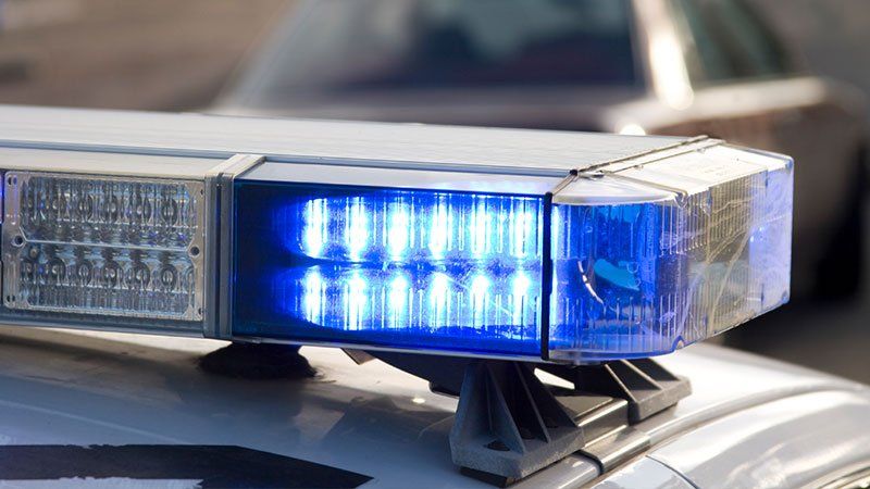 close up of police car light
