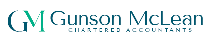 Gunson McLean Ltd Logo of Gunson McLean Chartered Accountants in teal and dark blue.