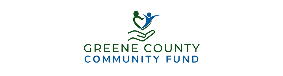Greene County Community Fund logo with green text and blue-green leaf and person icon