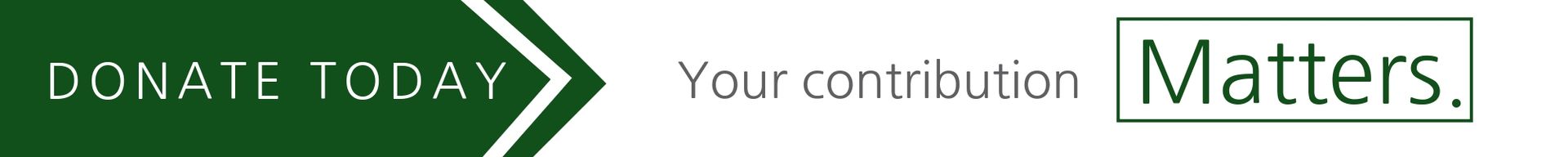 Green “Donate Today” button with text “Your contribution Matters.”