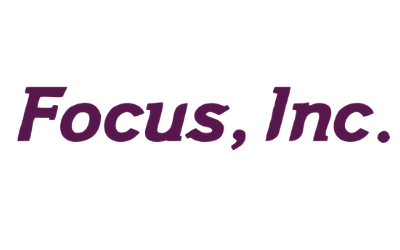 Purple italic logo reading “Focus, Inc.”