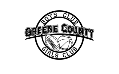 Greene County Boys & Girls Club logo with basketball graphic in black and white