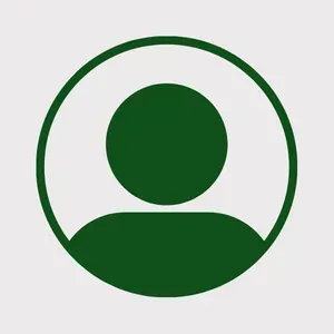 Green user profile icon inside a circle on a light background