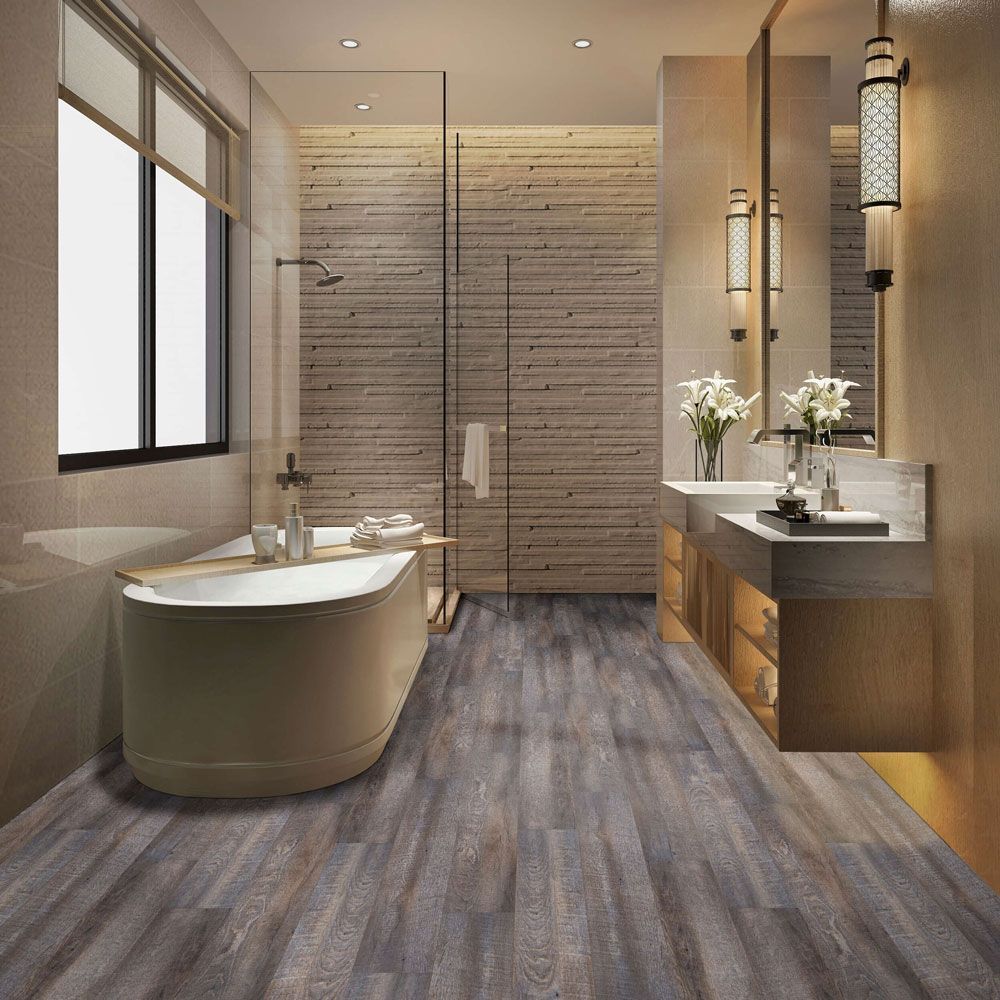 Bathroom with Sawtooth Grey Flooring — Colorado Springs, CO — Carpet Warehouse