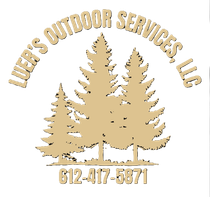 Logo for Keller's Outdoor Services, LLC with pine trees and phone number 612-417-5871