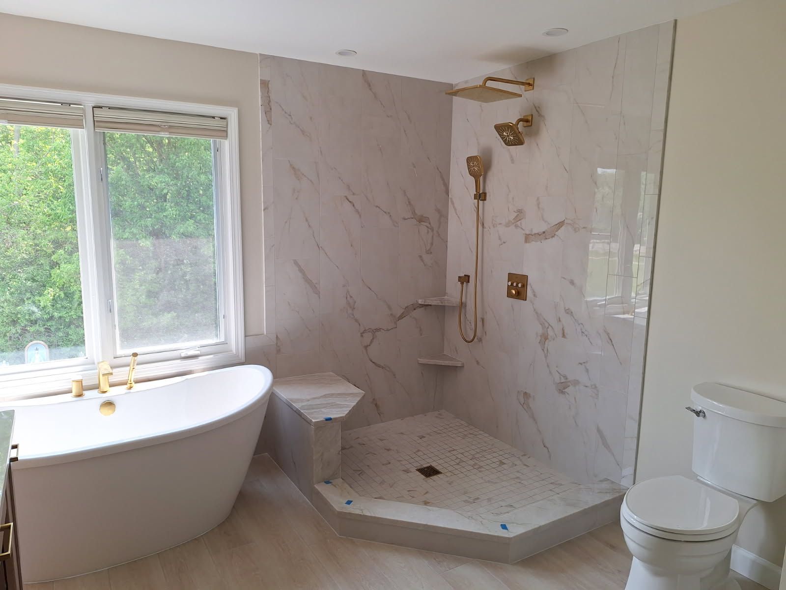 Bathroom interior finish work by Timberland Construction, Genesee County MI