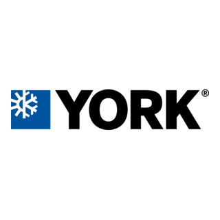 The York logo, consisting of a white snowflake on a blue square next to the black text "YORK" with a registered symbol.