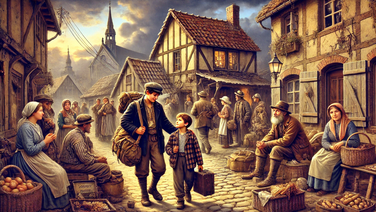 AI illustration accompanying a passage on Jewish life in Europe 2