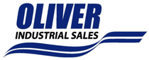 Logo for Oliver Industrial Sales featuring the word "OLIVER" in blue, followed by "INDUSTRIAL SALES" above a blue wave.