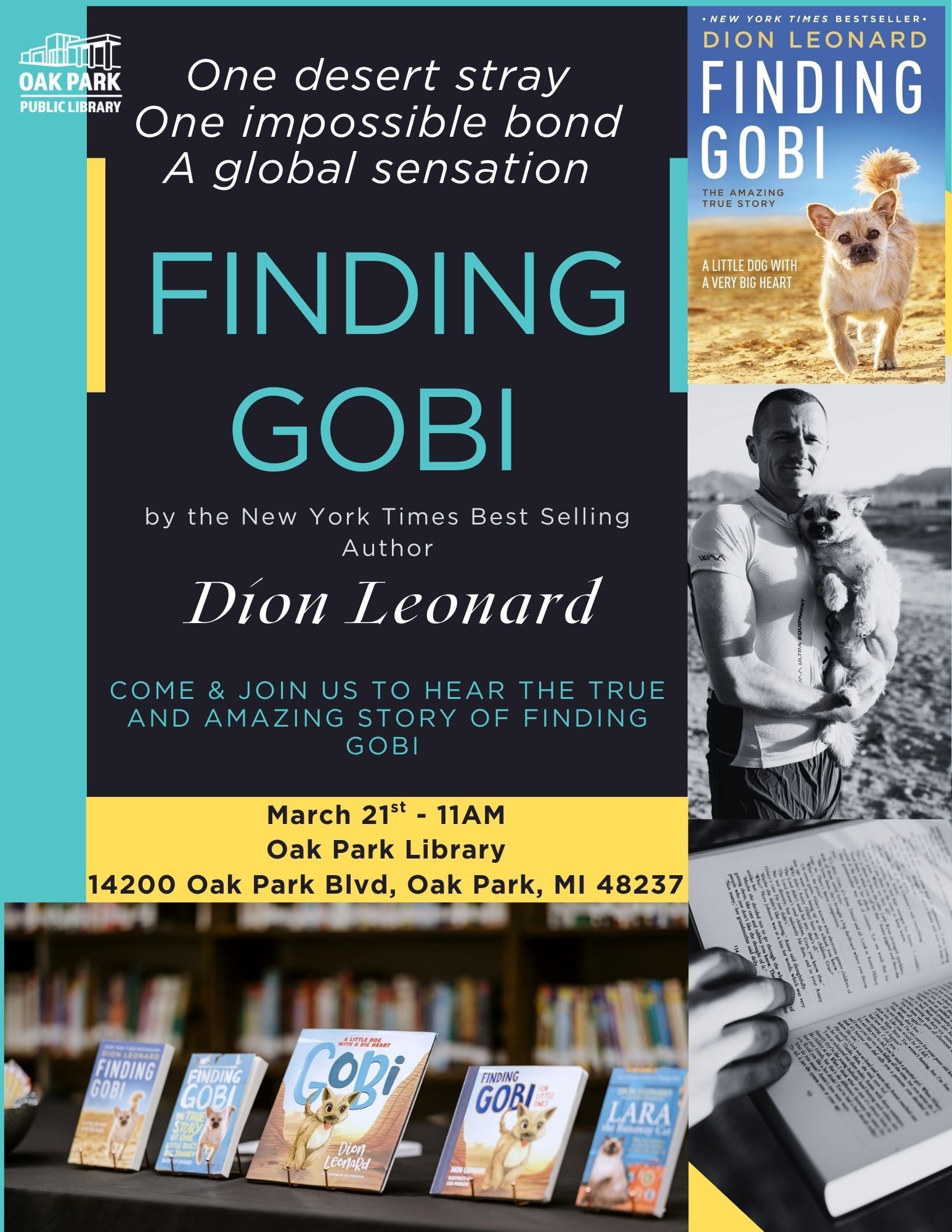 Dion Leonard, Finding Gobi, Gobi the Dog, New York Times Bestseller, Author, Speaking Event