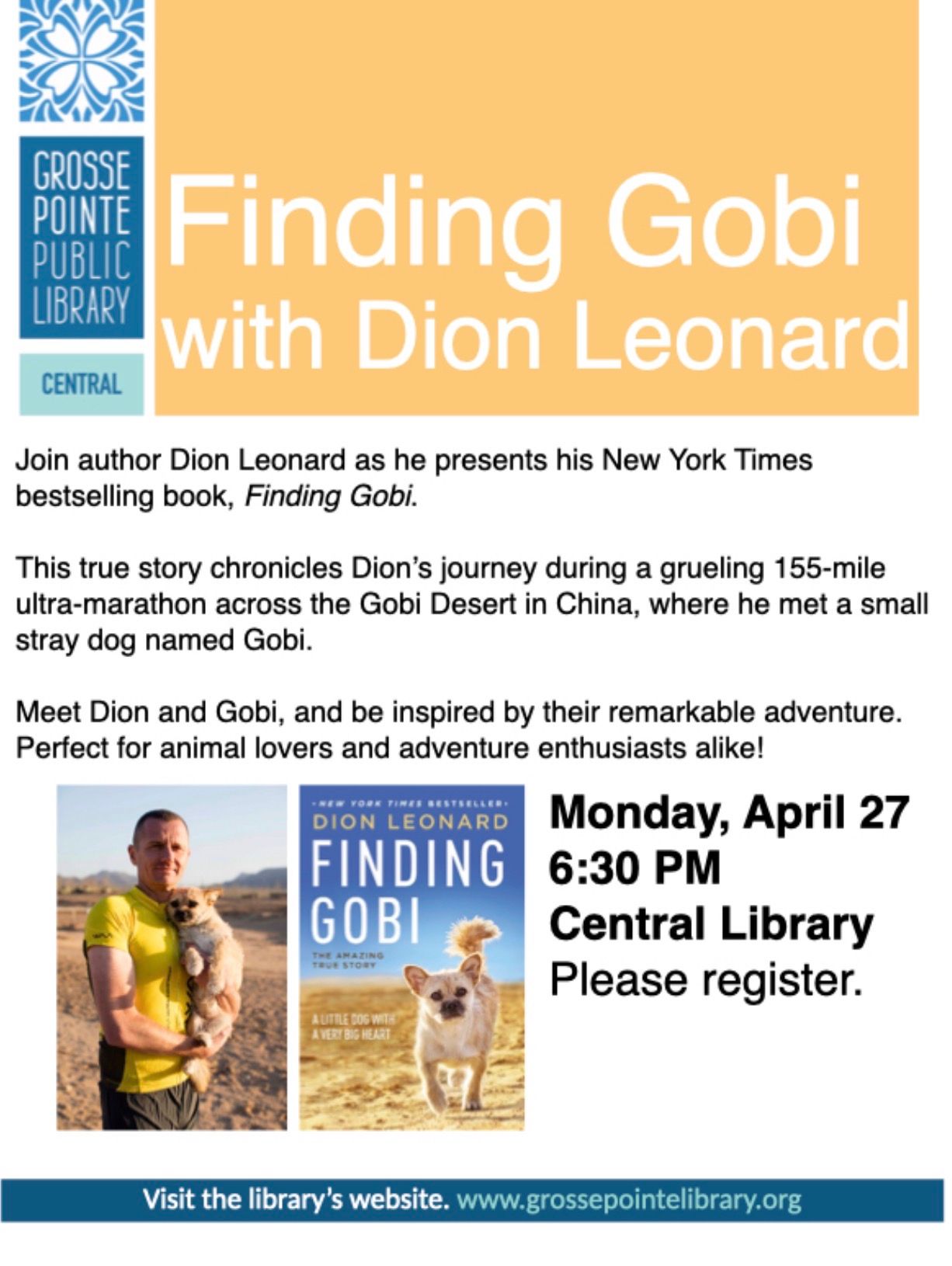 Dion Leonard, Finding Gobi, Gobi the Dog, New York Times Bestseller, Author, Speaking Event Dion Leonard, Finding Gobi, Gobi the Dog, New York Times Bestseller, Author, Speaking Event