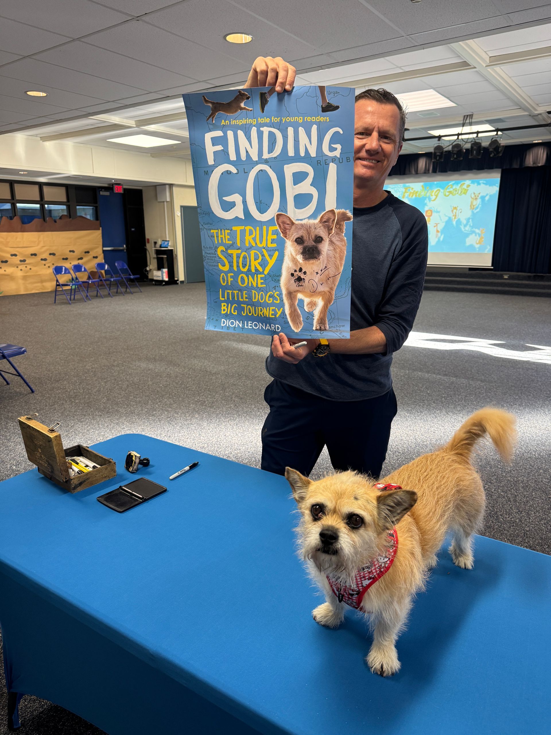 Dion Leonard, School Author Visit, Finding Gobi, Gobi the Dog