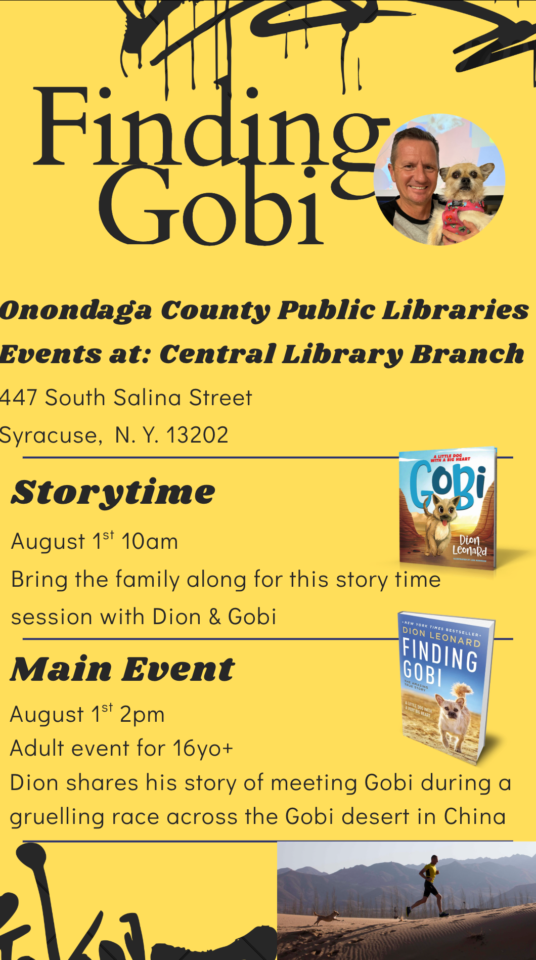 Dion Leonard, Finding Gobi, Gobi the Dog, New York Times Bestseller, Author, Speaking Event Dion Leonard, Finding Gobi, Gobi the Dog, New York Times Bestseller, Author, Speaking Event