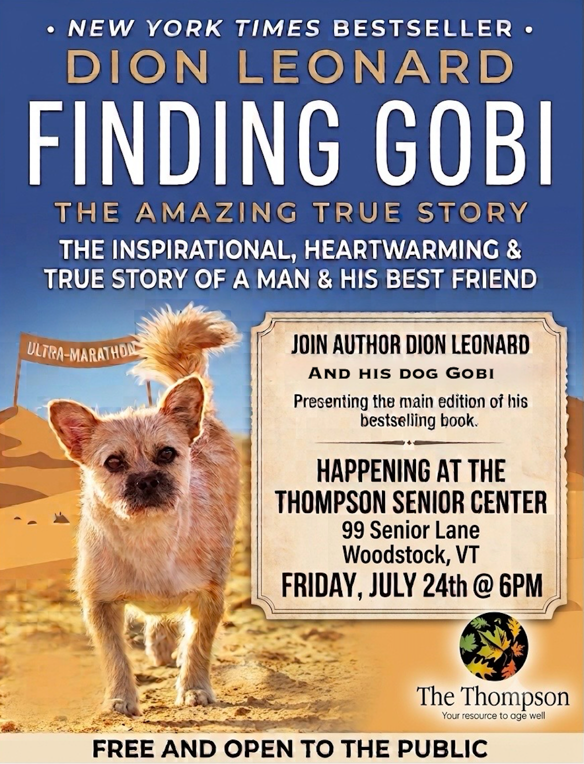 Dion Leonard, Finding Gobi, Gobi the Dog, New York Times Bestseller, Author, Speaking Event Dion Leonard, Finding Gobi, Gobi the Dog, New York Times Bestseller, Author, Speaking Event
