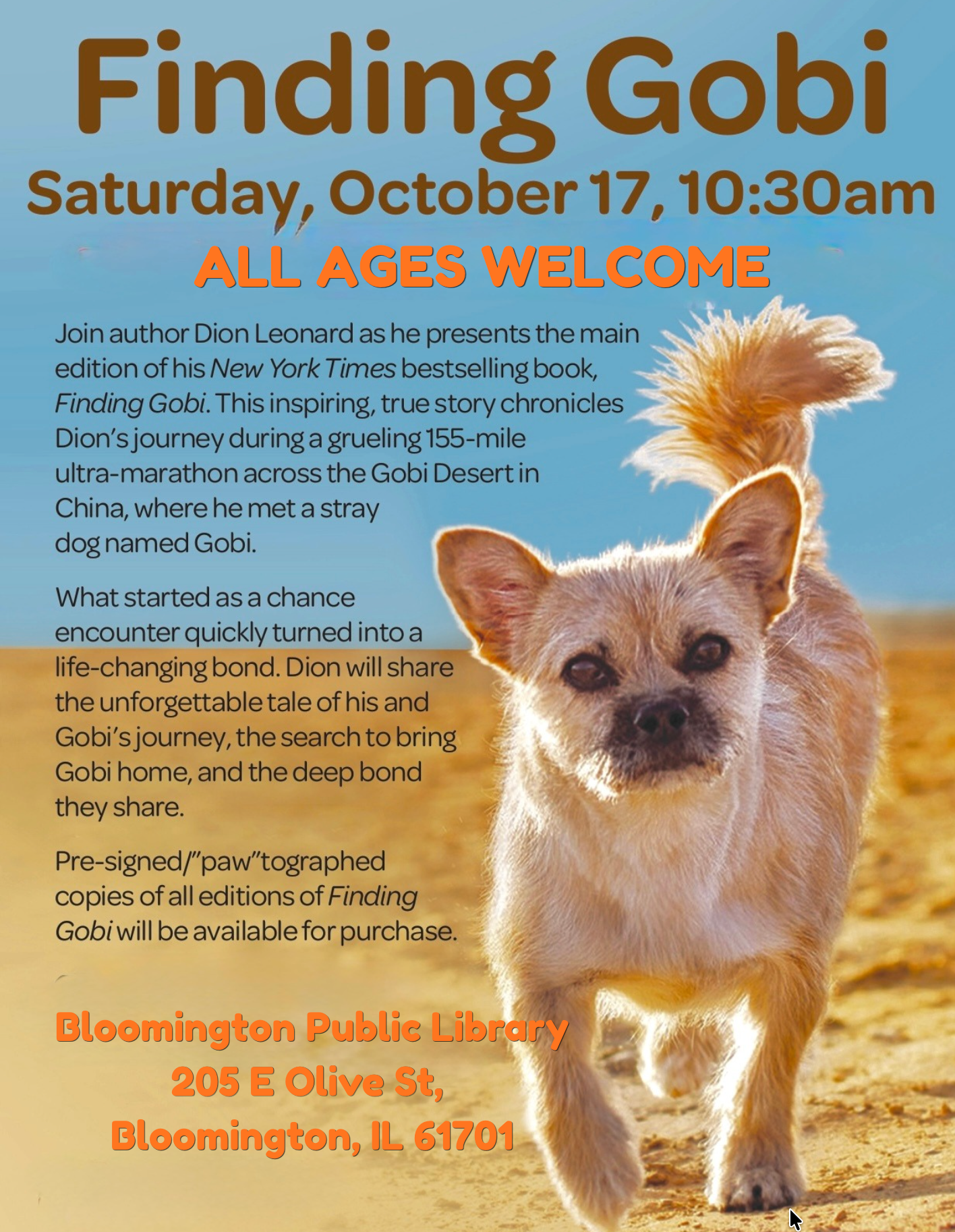 Dion Leonard, Finding Gobi, Gobi the Dog, New York Times Bestseller, Author, Speaking Event