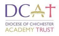 DCAT logo: purple and gold letters with an open book and red cross; 