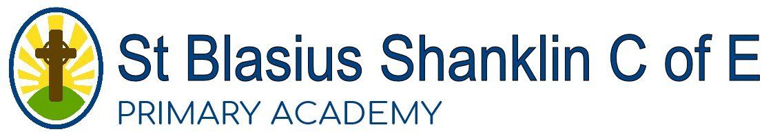 Logo for St. Blasius Shanklin C of E Primary Academy. The logo has a cross in the center of a circle.
